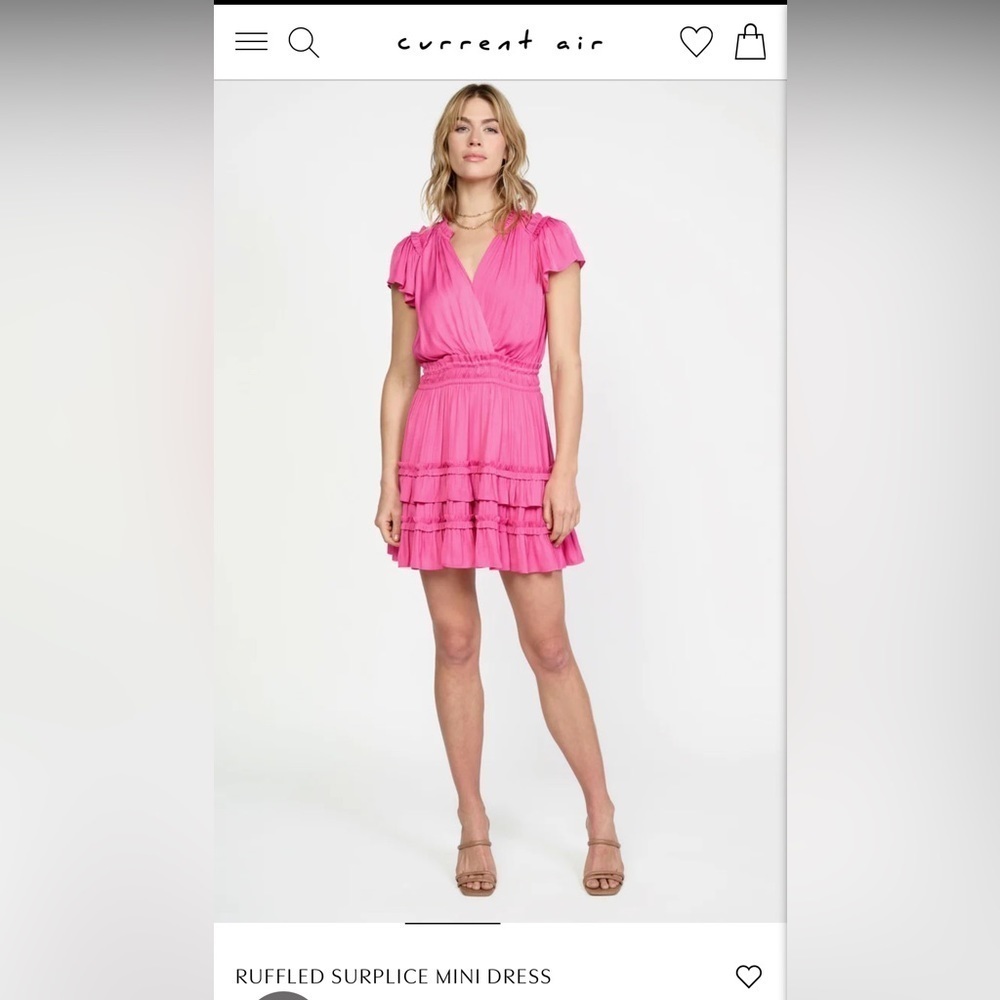 Current Air Fuchsia Pink Surplice Mini Dress NWT size Large - Picture 2 of 6